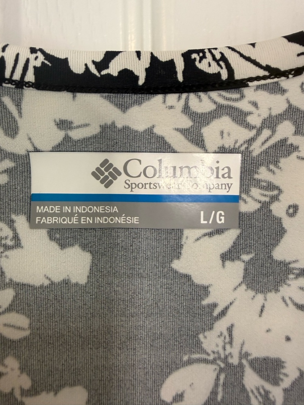 Columbia Black & White Floral Wrap Mini Dress Large - Picture 2 of 9